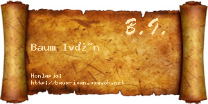 Baum Iván névjegykártya
